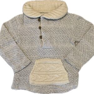 Cozy Gray and Cream Kids Sweater